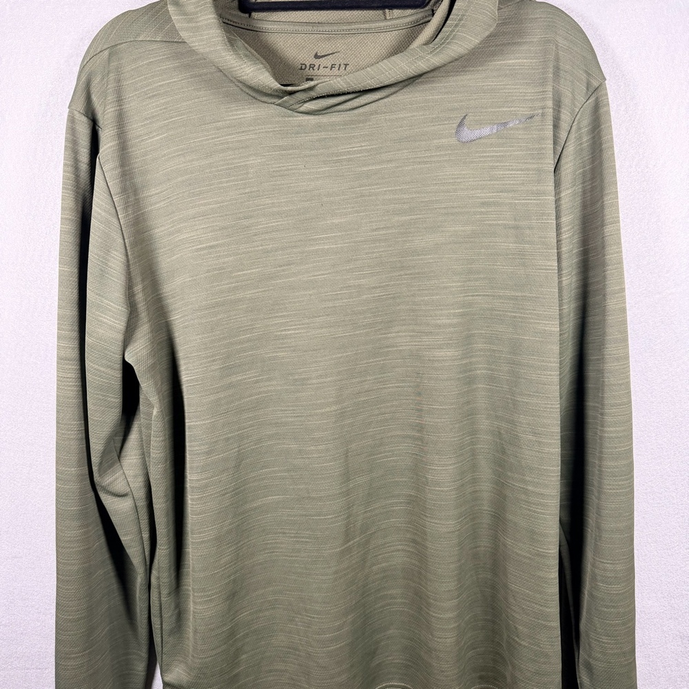 Nike Dri-Fit Hooded Long Sleeve Large Green Hoodie
